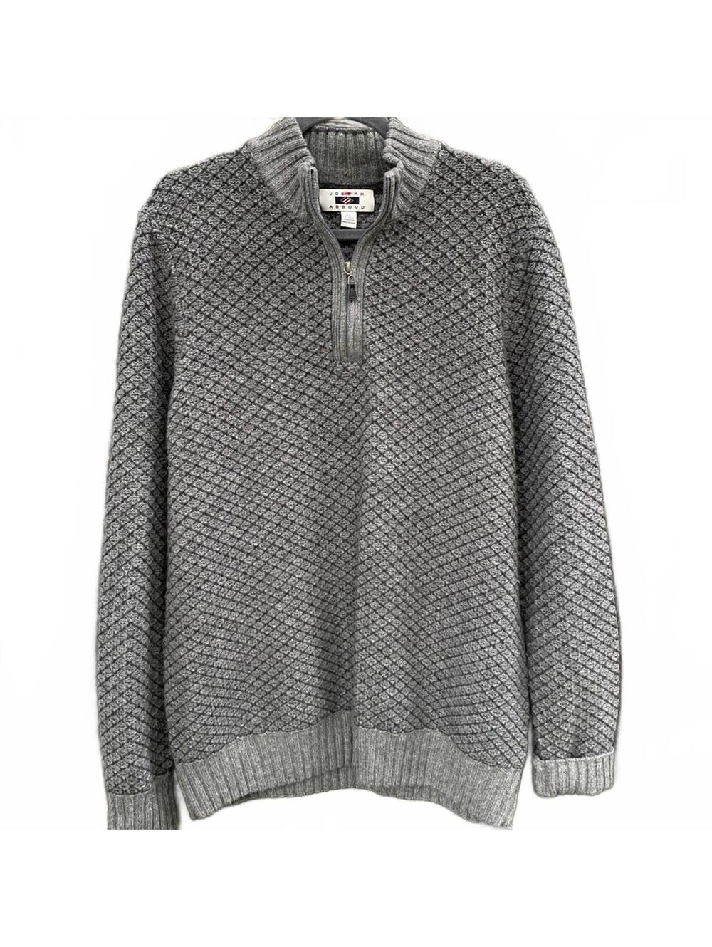 Joseph Abboud Wool and Nylon Quarter Zip Winter Sweater